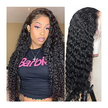 Load image into Gallery viewer, wigs 30 Inch Deep Wave Frontal Wig Transparent Lace 13x4 Curly Human Hair Wigs for Black Women 150% Density Water Wave Lace Front Wig Closure Bob for daily party
