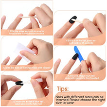 Load image into Gallery viewer, 48 Pieces Matte False Nails Full Cover Coffin Fake Nails Artificial Nail Tips with 2 Pieces Nail Glue 2 Pieces Nail Files and Wooden Stick for Women Nail DIY Art Set (Black)