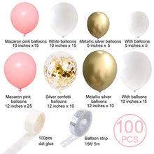 Load image into Gallery viewer, SKYIOL Balloons Arch Pink Gold White 100 Pcs Helium Latex Balloons Decoration Set with 5m Balloon Garland Sticker for Women Girls Birthday Wedding Baby Shower Baptism Anniversary Party