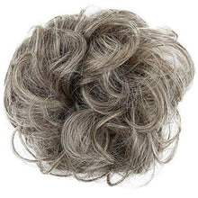 Load image into Gallery viewer, PRETTYSHOP Hairpiece Scrunchy Updo Bridal Hairstyle Voluminous Wavy Messy Bun Gray Blond Mix G21A