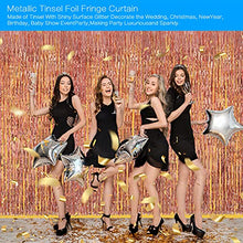 Load image into Gallery viewer, Hejo 5 Pack Rose Gold Foil Curtain, 3.3ft x 6.6ft Metallic Tinsel Curtains, Glitter Curtain Backdrop for Wedding, Party, Birthday, Christmas, Halloween, Bachelorette, New Year Decor