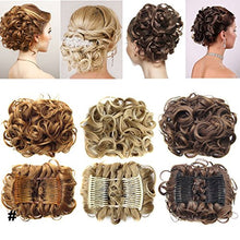 Load image into Gallery viewer, Curly Wavy Hair Bun Scrunchie Hair Extensions - Ash Blonde - Stretch Hair Combs Clip In Chignon Tray Ponytail Hairpieces