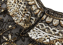 Load image into Gallery viewer, BABEYOND Bridal Sequin Beaded Art Deco Evening Cape Women's 1920s Shawl Wedding Party Shawl Scarf(BlackGold)