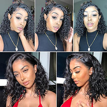 Load image into Gallery viewer, Bob Wigs Deep Wave Lace Front Wigs Human Hair Original Queen Brazilian 4X4 Human Hair Wigs for Black Women Deep Curly Lace Closure Wigs Natural Color 14Inch(35cm)