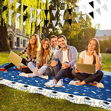 Load image into Gallery viewer, Black White Silver Pennant Banner,2 Pack Glitter Sprinkles Paper Triangle Flags, Birthday Graduation 2021 Fathers Day Wedding Baby Shower Party Decorations Bunting Lasting Surprise