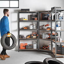 Load image into Gallery viewer, VonHaus 5 Tier Garage Shelving 3pc Corner Bundle – Metal Racking, Steel & MDF Boltless Shelves or Workbench - Massive 2625KG Capacity 175KG Per Shelf