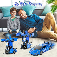 Load image into Gallery viewer, DocraShop Transforming Toys -2 in 1 Deformation Remote Control Car 360° Speed Drifting Transform Robot Car Toys for Kids Boys Girls Birthday Gifts (Police Car Black)