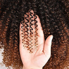 Load image into Gallery viewer, ANNIVIA 14inch Short Curly Afro Wigs for Black Women Afro Kinky Curly Wig with Bangs No Glue Full and Fluffy like a Bomb Full wig (Ombre Brown)