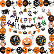 Load image into Gallery viewer, Upriver Halloween Balloon Arch Kit Halloween Party Decorations Balloons Garland Set, Happy Halloween Banner Pumpkin Garland Spider Bat Pumpkin Ghost Foil Balloons for Kids Halloween Party