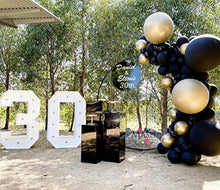 Load image into Gallery viewer, Oopat DIY Black and Gold Balloon Garland Arch Kit for 50th 60th Birthday Thanksgiving New Year Retirements Graduation Anniversary Party Backdrop Decoration