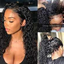 Load image into Gallery viewer, Perstar Glueless Lace Front Human Hair Wigs for Women Brazilian Deep Curly Wave Wet Wavy Wig Pre Plucked Lace Front Wig Unprocessed Virgin Human Hair Lace Frontal Wig Curly Wigs for Women 20 Inch