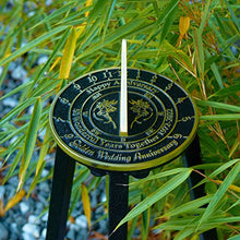 Load image into Gallery viewer, The Metal Foundry 50th Golden 2022 Wedding Recycled Solid Brass Anniversary Sundial Gift Idea Is A Great Present For Him, Her, Parents, Grandparents Or Couple On 50 Years Of Marriage