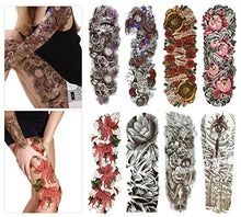 Load image into Gallery viewer, Fashion Temporary Tattoo Transfer Stickers - 8 Sheets Large Size Tattoo Body Stickers for Man & Women Waterproof Removeable Non-Toxics & Safe for All Skin (Set.3)