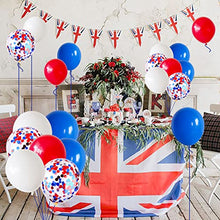 Load image into Gallery viewer, 50PCS Red White Blue Balloons,Latex Confetti Balloons for Queen's Platinum Jubilee Party Union Jack Celebration Graduation Anniversary Men Women Birthday Party,Baby Shower,Wedding Decorations