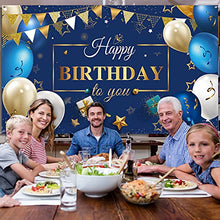 Load image into Gallery viewer, Navy Blue Birthday Confetti Balloons Kit Set 50 Pieces Blue Birthday Photography Backdrop Banner Package for Boys Girls Men Women Birthday Party Decorations Supplies (Navy Blue and Gold)