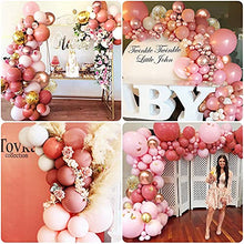 Load image into Gallery viewer, Balloons Arch Kit, Retro Pink Balloon Garland Kit Balloons Arch Kit, Retro Pink Latex Balloons Party Metallic Balloons Confetti Balloons for Birthday Wedding Party Baby Shower Decoration Reusable