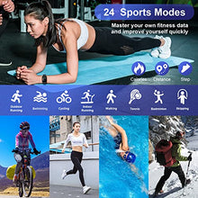 Load image into Gallery viewer, Smart Watch Men Women, 1.69" Fitness Tracker with Sleep Heart Rate Monitor, 24 Sports Modes Fitness Watch Calorie Counter Pedometer for Android iOS, Stopwatch IP68 Waterproof Smart Watches Shared GPS