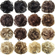 Load image into Gallery viewer, Synthetic Hair Chignons Elastic Curly Scrunchie Hair Extensions Hair Ribbon Ponytail Hair Bundles Updo Hairpieces Hair Buns (#1B)