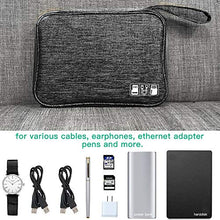 Load image into Gallery viewer, Electronics Accessories Organizer Bag, Travel Cable Organiser Bag, Universal Carry Travel Gadget Bag for USB Cable Drive, SD Card,Charger Hard Disk (Black)