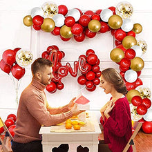 Load image into Gallery viewer, DUGEHO Balloon Arch Kit, 107 PCS Balloon Arch Garland Kit,Red and Gold Balloons ,Metal Balloons Decorations for Birthday Wedding Anniversary Party Graduation