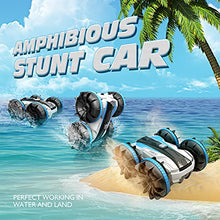 Load image into Gallery viewer, Tecnock Remote Control Car Boat Toy for Kids, 4WD Amphibious RC Vehicle, 2.4Ghz Off Road Electric Racing Stunt Boats, All Terrain Waterproof Car for Boys and Girls (Blue)