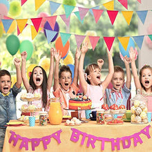 Load image into Gallery viewer, DYFFLE 60 Flags 67ft Bunting Flags, Imitated Linen Bunting Outdoor Waterproof, Festival Bunting with 18 Macarons Balloons, Garden Bunting for Home, Birthday, Party Garden Decoration (5 Bunting Banner)