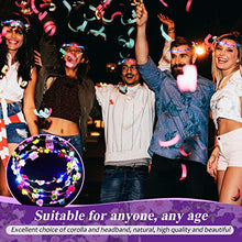 Load image into Gallery viewer, 40 Pcs LED Flower Headband Crown Set, Light up Flower Wreath Crown Glowing Floral Headpiece Flower Hair Garlands Headdress for Women Girls Hair Accessories Wedding Party Holiday St. Patrick Day Easter