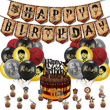 Load image into Gallery viewer, LUOWAN Harry Potter Birthday Decorations, Harry Potter Party Supplies - Happy Birthday Banner, Harry Potter Balloons Cake & Cupcake Toppers, Harry Potter Theme Party Favors Brown