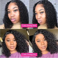 Load image into Gallery viewer, Bob Wigs Deep Wave Lace Front Wigs Human Hair Original Queen Brazilian 4X4 Human Hair Wigs for Black Women Deep Curly Lace Closure Wigs Natural Color 14Inch(35cm)