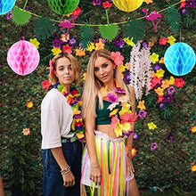 Load image into Gallery viewer, YNOUU 109 Pcs Tropical Hawaiian Party Decoration Set, Tropical Leaves Flamingo Banner, Hawaiian Latex Balloons for Jungle Beach Pool Theme Summer Birthday Baby Shower Party Supplies