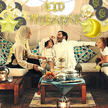 Load image into Gallery viewer, Eid Mubarak Decoration Set, 12 Inch Eid Mubarak Latex Balloons+Eid Mubarak Foil Balloons for Eid Al Adha Festival, Eid Decorations for Home