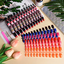 Load image into Gallery viewer, 720 Pieces Short Press on Nails Ballerina Coffin False Nails EBANKU Colorful Full Cover Fake Nails Tips Acrylic False Gel Nails for Women Girls with Nail File & Nail Orange Stick (30 Colors)