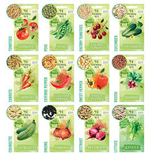 Load image into Gallery viewer, Grow Your Own Seed Kit - 12 Vegetable Seed Varieties, 5 100 Heirloom Seeds Ready to Grow - Vegetable Growing Kit for Women, Kids, Beginners, Gardeners Gift - Carrot, Onion, Courgette, Radish, Tomato