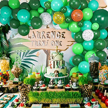 Load image into Gallery viewer, Balloons Garland Arch Kit Green, Jungle Party Balloon Garland Balloons Arch Kit with Safari Animal Print Balloon for Boys Dinosaur Safari Birthday Decorations Animal Wild Party Baby Shower Supplies
