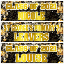 Load image into Gallery viewer, 2 Personalised School Leavers Banner Kids Boy Girl Class 2021 Graduation Balloon Party Banner Decoration-Any Writing