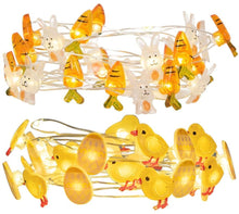 Load image into Gallery viewer, Vanthylit Set of 2 Easter Lights 3M 30 LED Easter Egg Chicken Bunny and Carrot Fairy Lights Batter Operated Decorative Lights for Bedroom Home Party Table Easter Decorations (Warm White)
