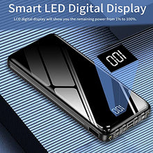 Load image into Gallery viewer, Bonkim Power Bank Portable Charger 13800mAh External Battery Pack Built-in 4 Cable and Flashlight,Backup Battery with LCD Display Ultra Slim Phone Charger Compatible with Smarthones, Tablets, and More