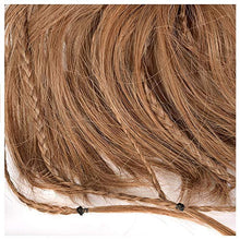 Load image into Gallery viewer, Messy Bun Hair Piece Fluffy Tousled Updo Hair Bun Curly Messy Bun with Braids Synthetic Ponytail Extension Hair Pieces for Women (Light Golden Brown Mix Pale Golden Blonde)