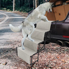 Load image into Gallery viewer, YEP HHO 4 Steps Upgraded dog ramps for large dogs car, Lightweight Non-Slip Folding Portable Dog Stairs with Waterproof Surface, Great for Cars Trucks SUVs (New Gray)