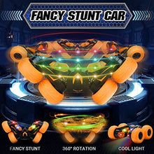 Load image into Gallery viewer, Fivejoy Remote Control Cars, 2.4GHz High Speed Stunt RC Car for Kids, 360° Two Directions and Rotation Electric 4WD Racing Stunt Truck, Toys Gifts for Boys and Girls Orange