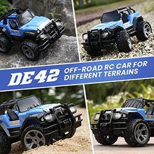 Load image into Gallery viewer, DEERC Remote Control Car RC Racing Cars,1:18 Scale 80 Min Play 2.4Ghz LED Light Auto Mode Off Road RC Trucks with Storage Case,All Terrain SUV Jeep Cars Toys Gifts for Boys Kids Girls Teens,Blue