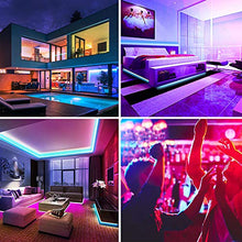 Load image into Gallery viewer, LED Strip Light 5M,Romwish 16.4FT RGB SMD 5050 Bluetooth Music Sync Smart Color Changing Rope Lights, 44 Keys Remote Control, Timing Function,with for Kitchen, Bedroom, TV, Party