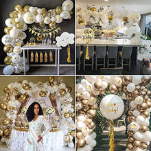 Load image into Gallery viewer, Baby Shower Decorations Boy or Girls, White and Gold Baby Shower Decorations with Mummy to be Sash, Baby Shower Banner, Printed Balloons and Oh Baby Cake Topper, Gold Gender Reveal Decorations