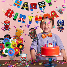 Load image into Gallery viewer, 38pcs Superhero Party Decoration Kit Superhero Balloons Avengers Party Balloons Decorations Happy Birthday Party for Boys Birthday Party Decoration
