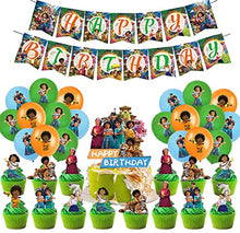 Load image into Gallery viewer, Encanto Birthday Party Decorations Encanto Party Supplies - Happy Birthday Banner,Balloons,Cake Topper Cupcake Toppers for kids birthday