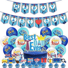 Load image into Gallery viewer, BESTZY Father's Day Balloon Set, Happy Father's Day Balloon Decorations Set, with Father's Day Letter Balloon, Happy Dads Day Banner, Father's Day CakeToppers, for Father's Day Father Party Supplies