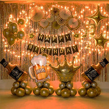 Load image into Gallery viewer, Birthday Party Decoration For Adult Golden Background Balloons Set With String Light for Men and Women- All Total 65 Pcs