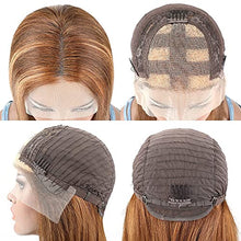 Load image into Gallery viewer, Highlight Human Hair Lace Front Wigs Deep Wave #4/27 Ombre Paino Colored Glueless Wigs Pre Plucked 13x4 Lace Frontal Wig Curly Water Wave Lace Wig Honey Blonde Real Human Hair 180% Density(10 Inch)