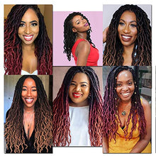 Load image into Gallery viewer, 6 Pack Faux Locs Crochet Hair 18 Inch Crochet Hair Extensions Braids 3 Tone Ombre Curly Wavy Goddess Fauxs Locs Crochet Hair Extensions for Crochet Braids(6pcs, T1B/30/27)