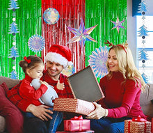 Load image into Gallery viewer, ENTHUR Christmas Party Decoration Backdrop Foil Curtains 1×2.5m×4 Pack Metallic Fringe Door Curtains Shimmer Tinsel Curtain for Birthday Wedding Party Halloween Christmas Decorations